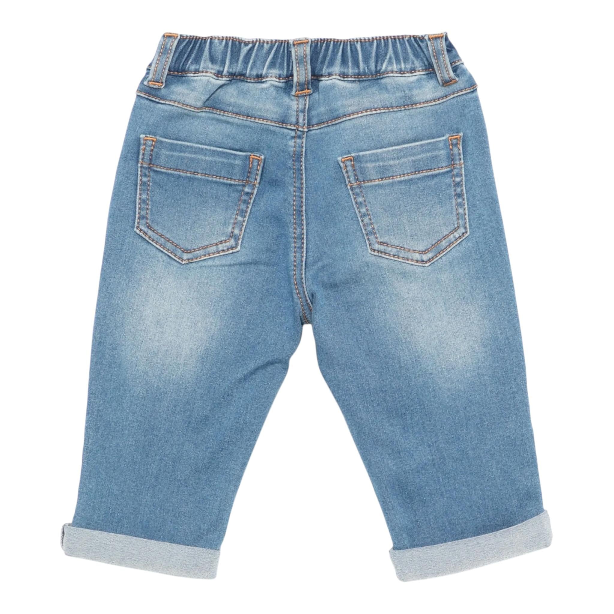 Moschino Jeans tinta unita con Elastico In Vita Azzurro per Neonato MUP05FXX AZZURRO MOSCHINO 