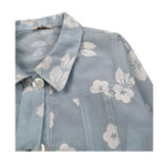 Le Bebe Giubbino Tinta Unita con Stampa Floreale per Bambina LBG5875J AZZURRO LE BEBE 