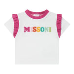 MISSONI t-shirt tinta unita con logo Bianco per Neonata MU8031 BIANCO MISSONI 