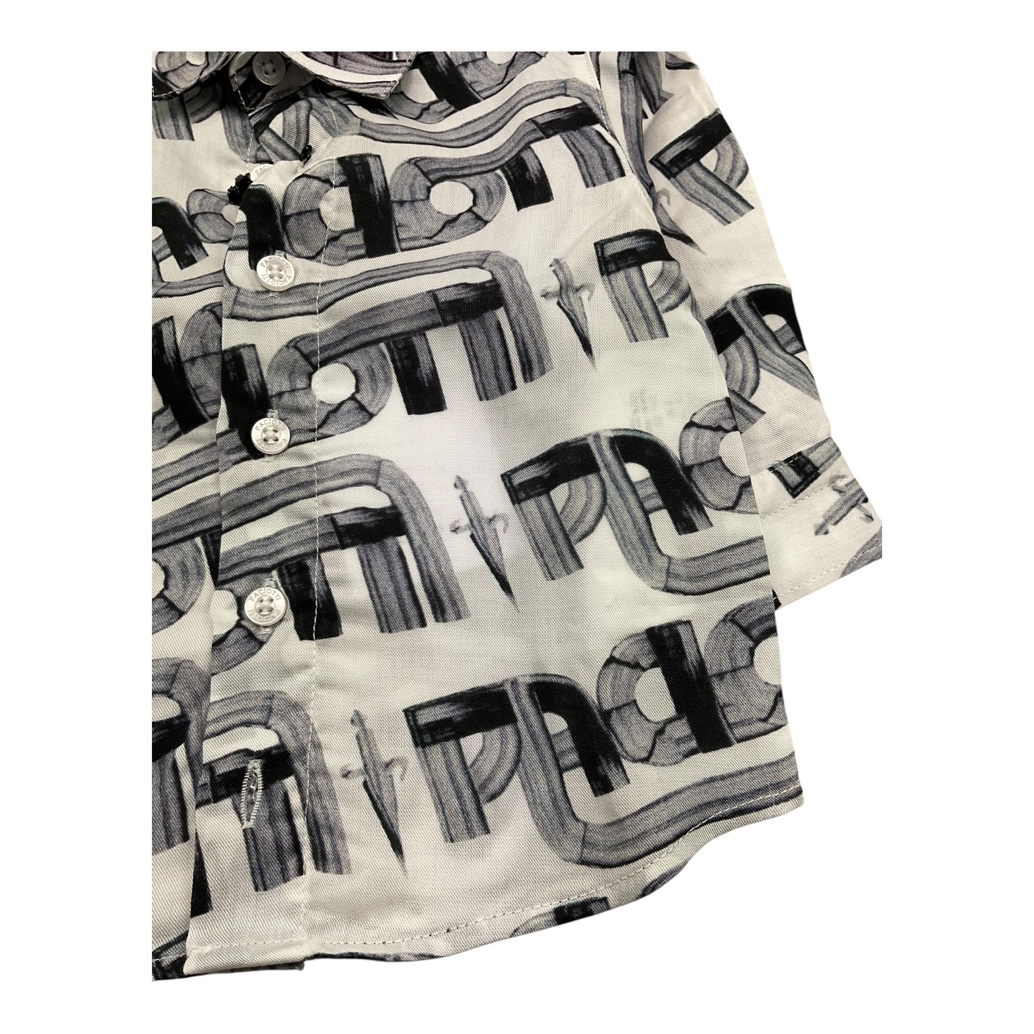 Cesare Paciotti Camicia Manica Lunga Stampa Fantasia per Neonato CMP5151B BIANCO CESARE PACIOTTI 