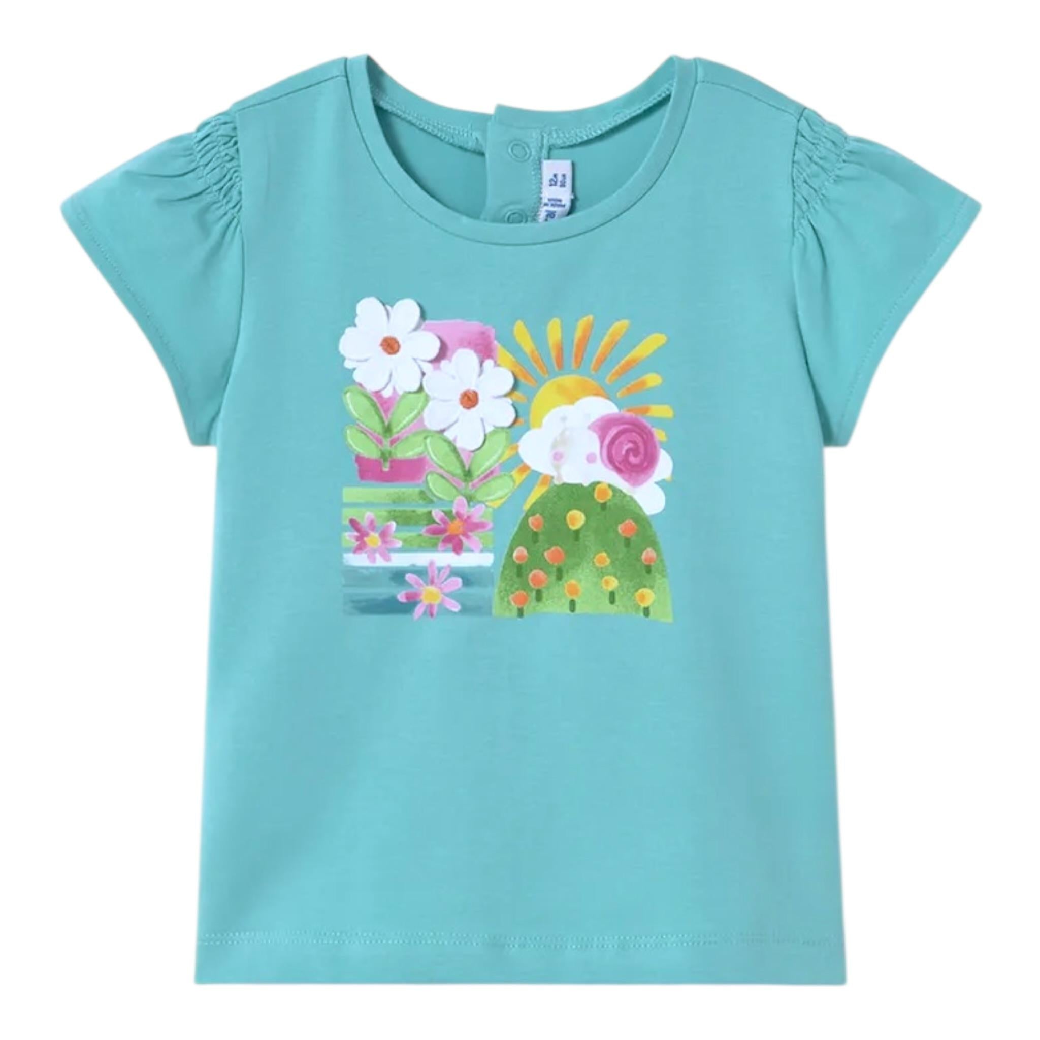 Mayoral T-Shirt Girocollo Tinta Unita con Stampa per Neonata 1049 TIFANNY MAYORAL 