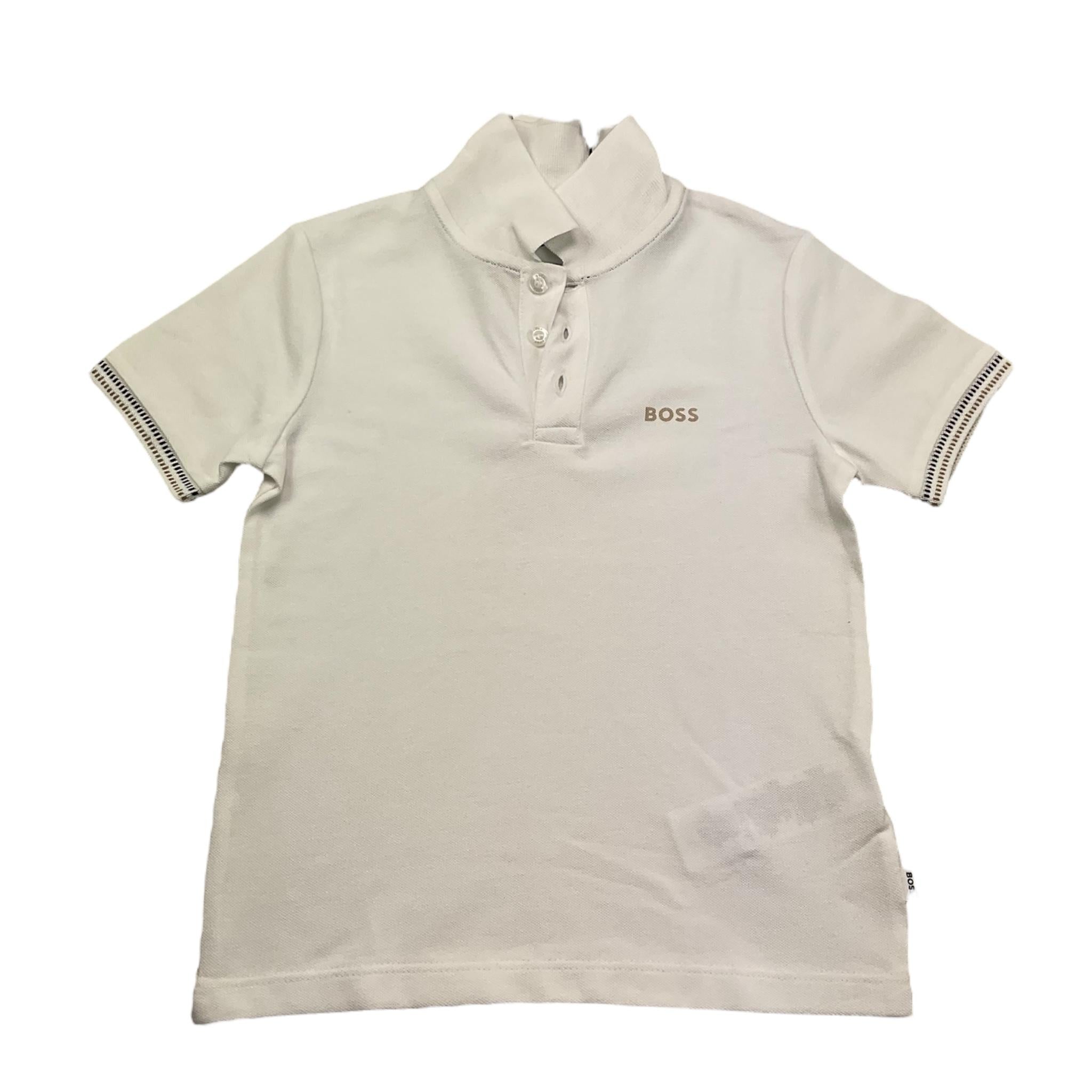 Boss Polo Mezza Manica Tinta Unita per Bambino J52015 BIANCO BOSS 