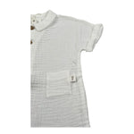 Teddy E Minou Pagliaccetto Mezza Manica Tinta Unita per Neonato E25TU008C0070 PANNA TEDDY E MINOU 