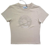 Moschino T-Shirt Girocollo Tinta Unita con Stampa per Bambina HXM058 BEIGE MOSCHINO 