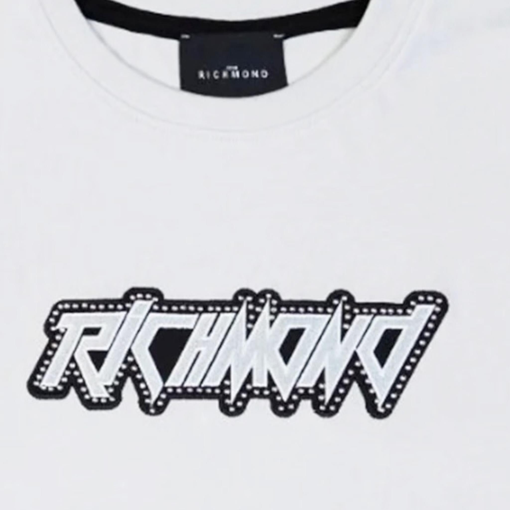 John Richmond T-Shirt Girocollo Tinta Unita con Stampa per Bambino RBP25071TS BIANCO JOHN RICHMOND 