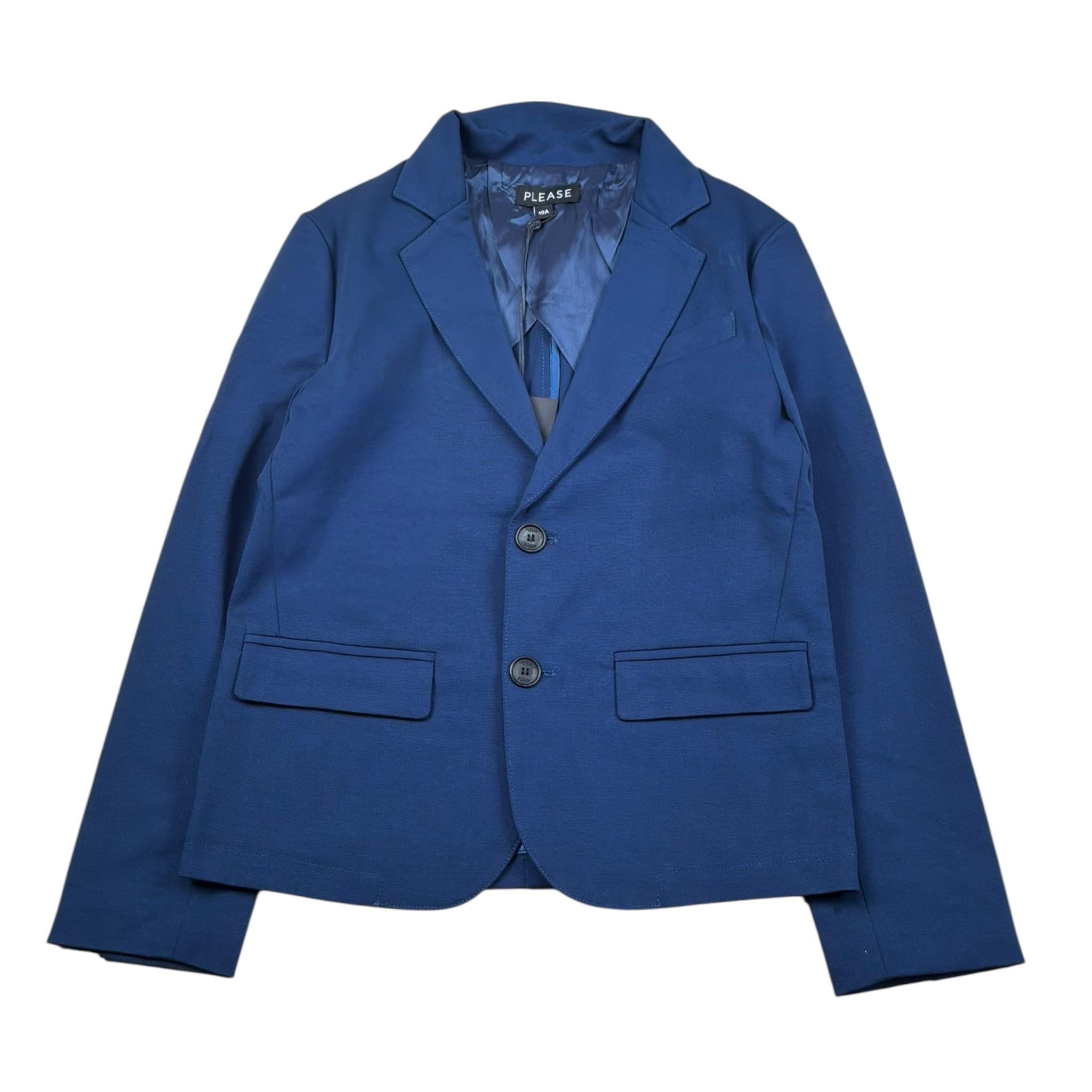 Please Giacca Tinta Unita per Bambino JB00172B73 BLU PLEASE 