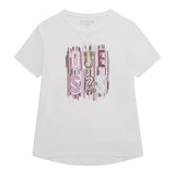 Guess T-Shirt Girocollo Tinta Unita con Paillettes per Bambina J5RI19KAPO0 BIANCO GUESS 
