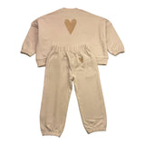 Caffe' D'Orzo Completo 2 Pezzi Tinta Unita Felpa-Pantalone per Bambina ZW4A30 BEIGE CAFFE' D'ORZO 