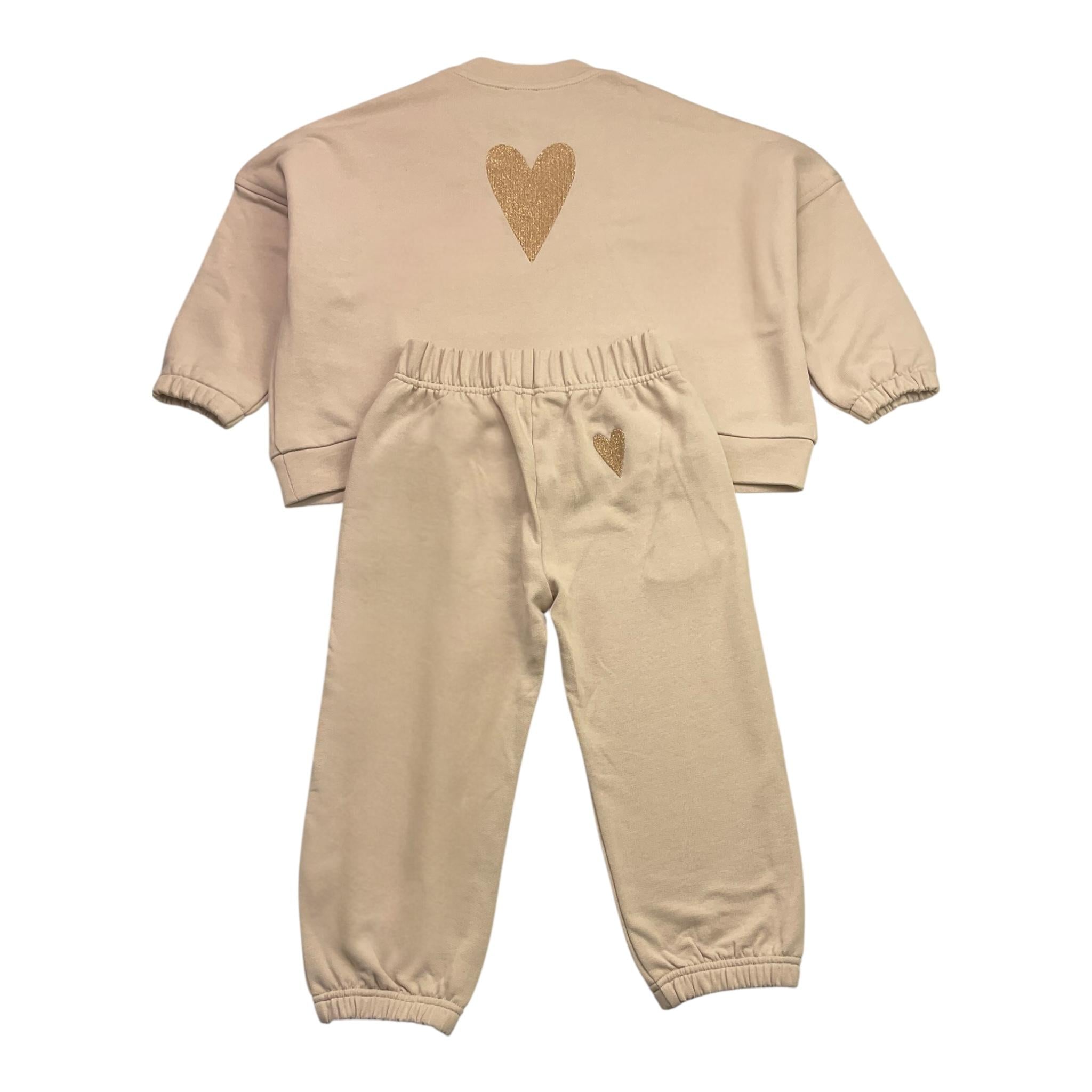 Caffe' D'Orzo Completo 2 Pezzi Tinta Unita Felpa-Pantalone per Bambina ZW4A30 BEIGE CAFFE' D'ORZO 