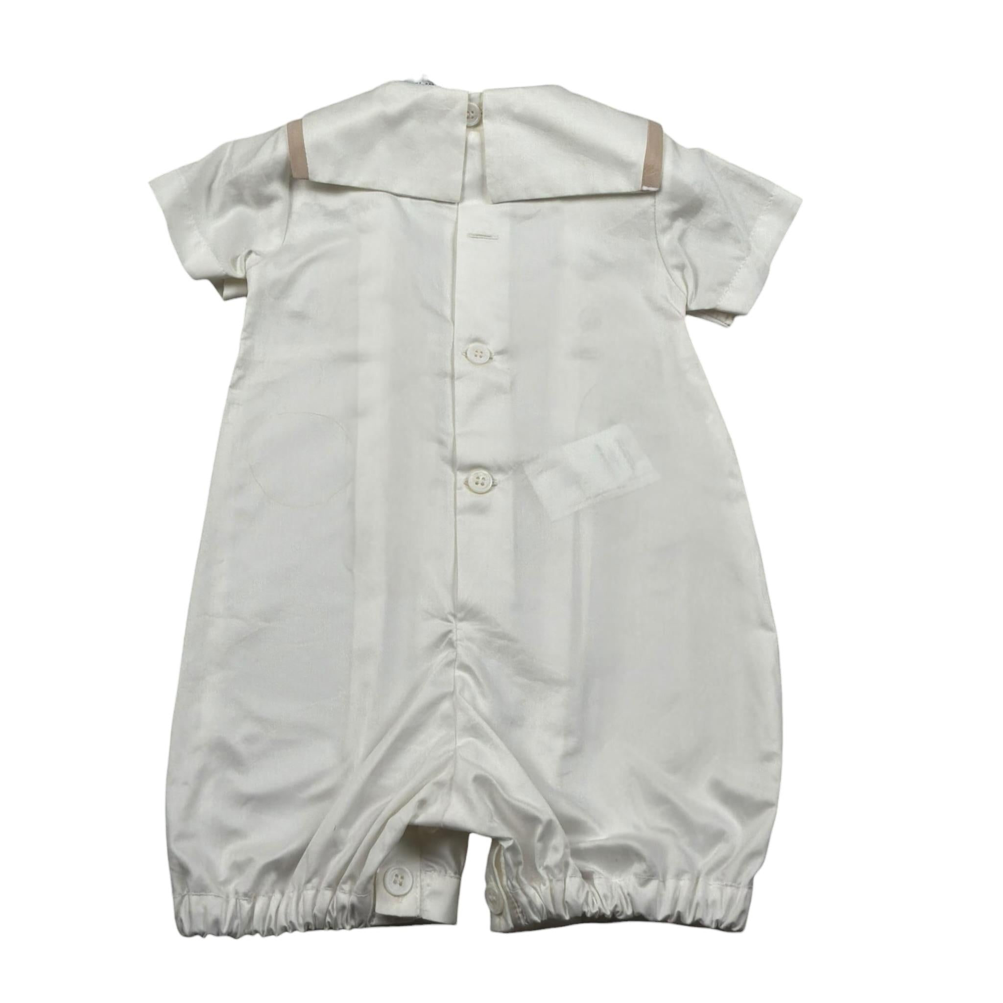 Aletta Pagliaccetto Mezza Manica Tinta Unita per Neonato MA22031 PANNA ALETTA 