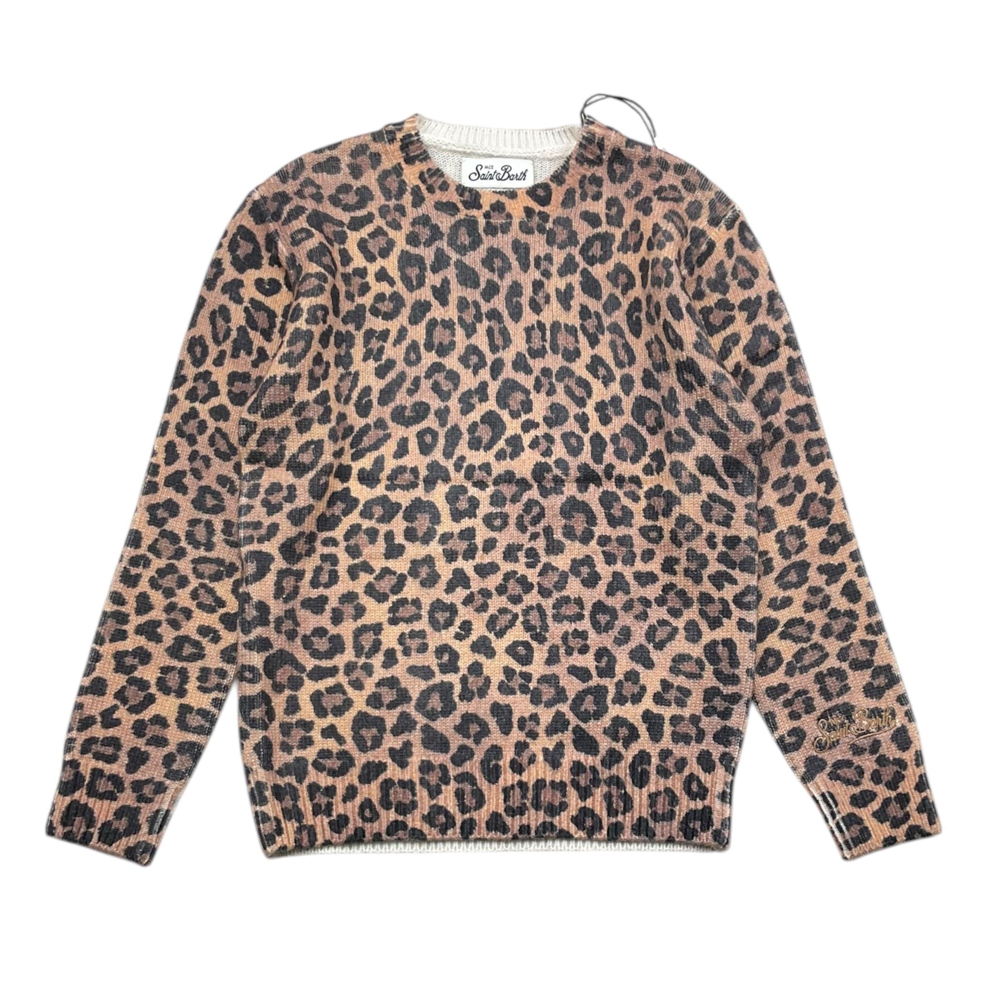 SAINT BARTH maglia tinta unita con fantasia maculata Marrone per Bambina PRC0015 MARRONE SAINT BARTH 
