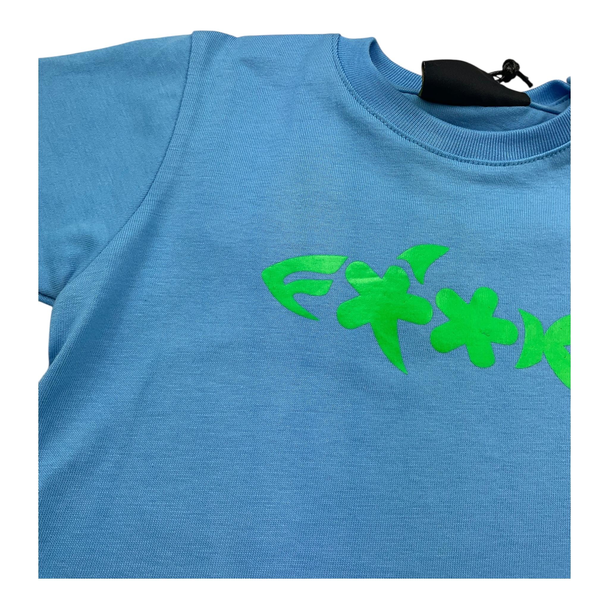 F**K T-Shirt Girocollo Tinta Unita con Logo per Neonato FJ25N01TS71TQ AZZURRO F**K 