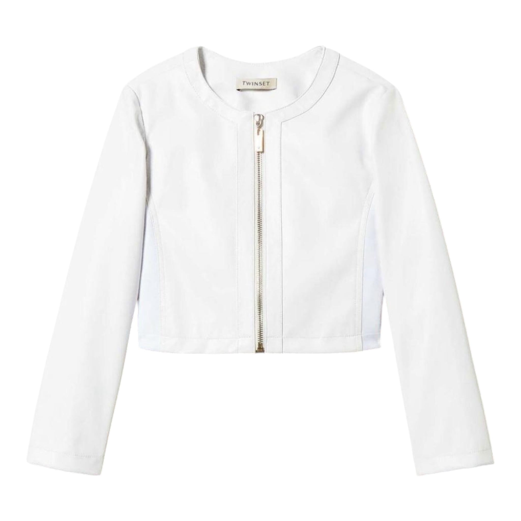 Twinset Giubbino In Ecopelle Tinta Unita per Bambina 251GJ2560 BIANCO TWINSET 