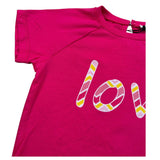 Janice T-Shirt Girocollo tinta unita con Stampa Fuxia per Neonata JN770N FUXIA JANICE 