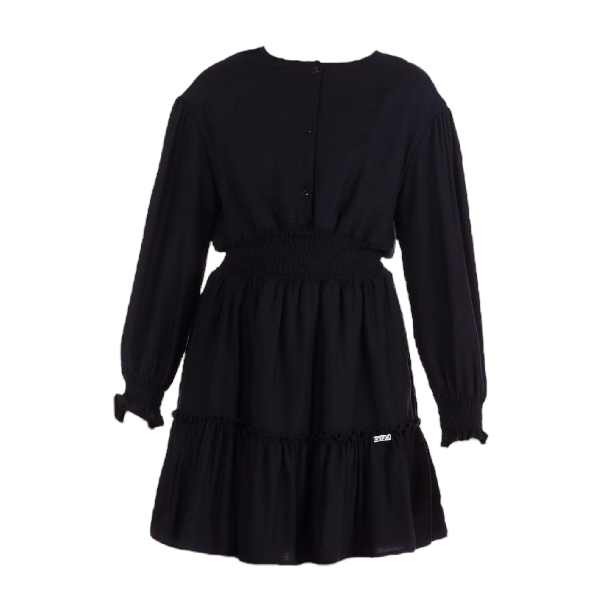 LIU JO abito manica lunga tinta unita Nero per Bambina GF3211 NERO LIU JO 