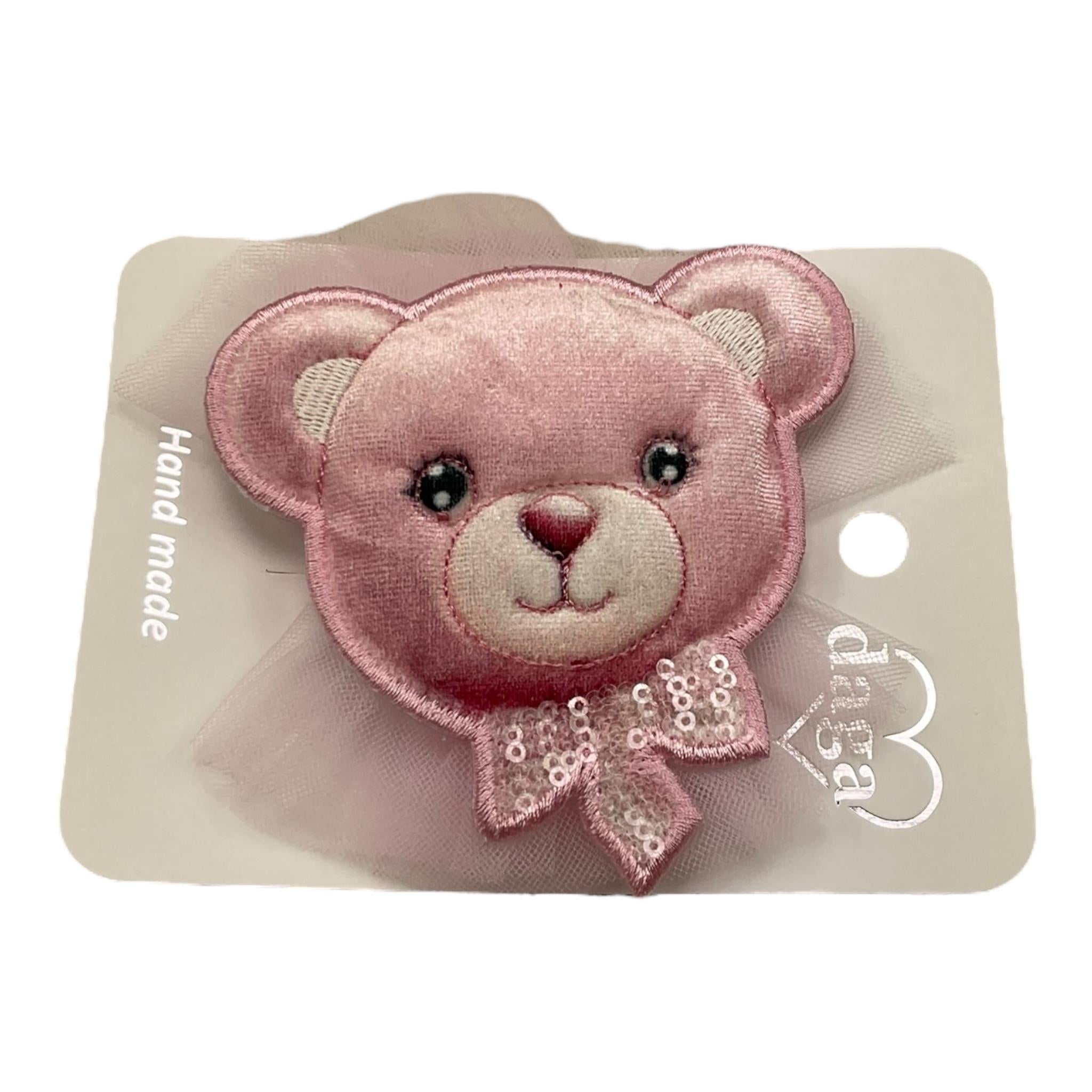 DAGA COLLECTION fermaglio tinta unita con orso Rosa per Bambina A24133 ROSA DAGA COLLECTION 