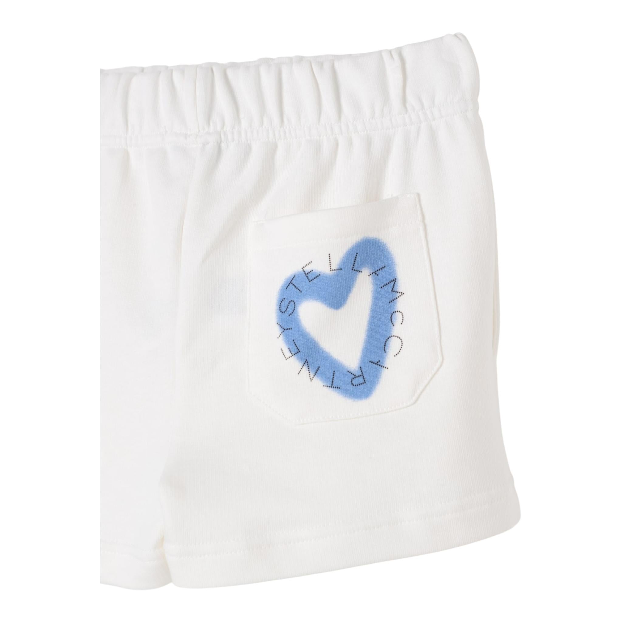 Stella Mccartney Short Tinta Unita con Stampa per Bambina TW6D99J BIANCO STELLA McCARTNEY 