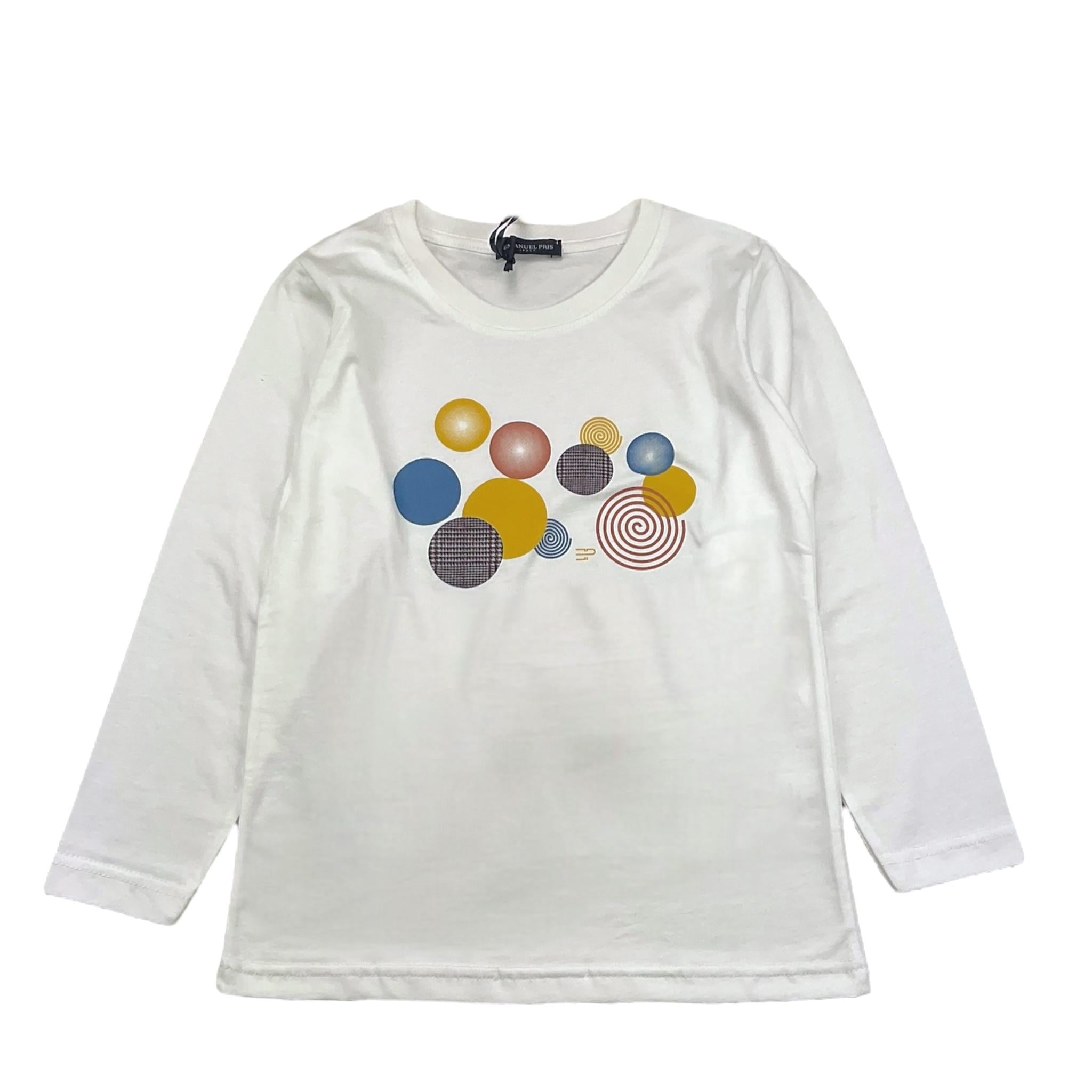 EMANUEL PRIS shirt girocollo tinta unita con stampa Bianco per Bambino ETS3131B BIANCO EMANUEL PRIS 