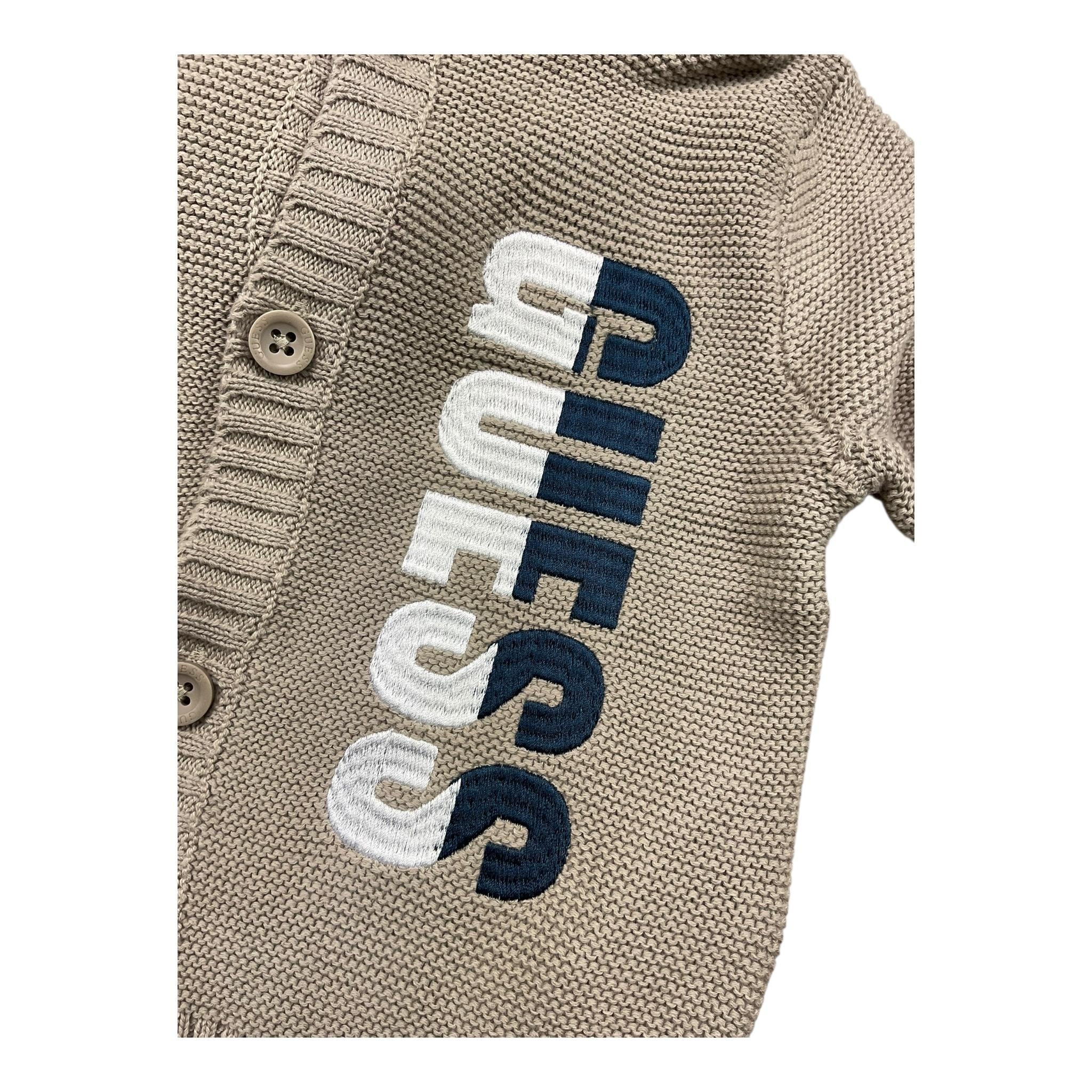 GUESS cardigan tinta unita con cappuccio e logo Beige per Neonato I4YR00Z2NN0 BEIGE GUESS 