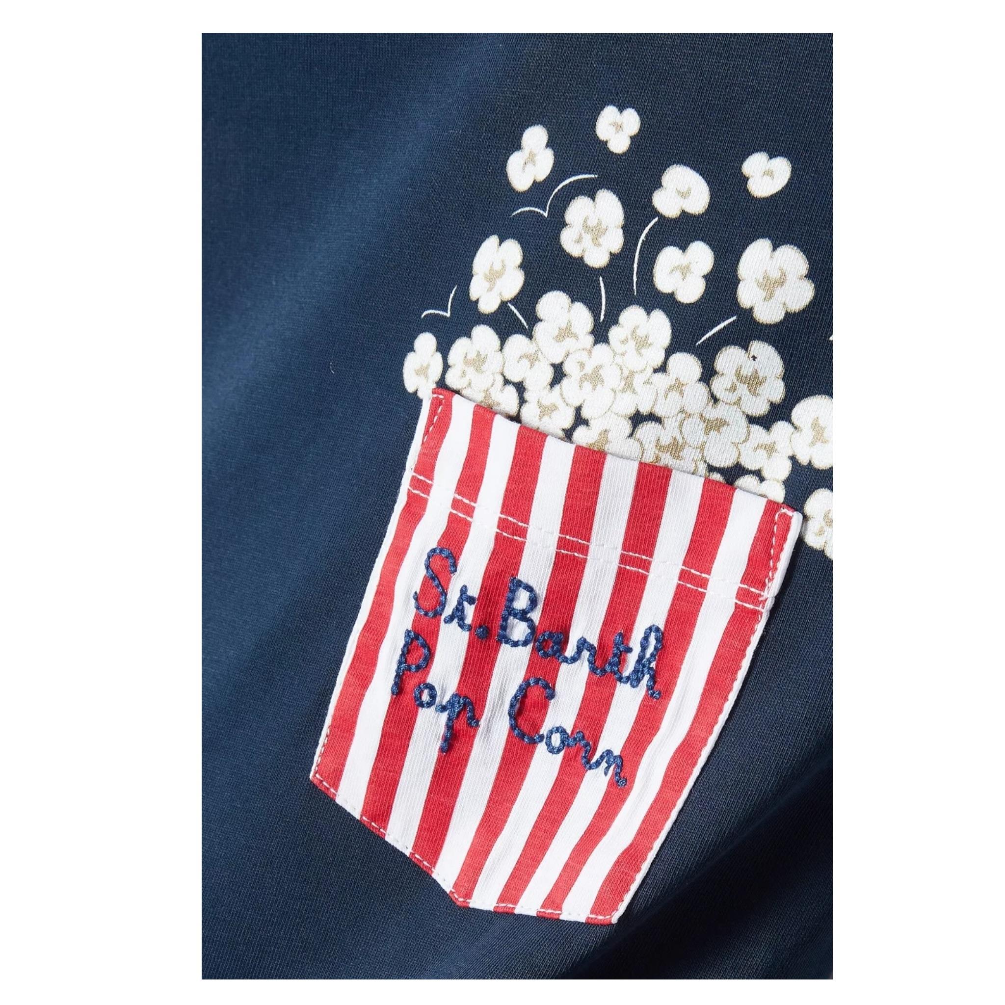 Saint Barth T-Shirt Girocollo Tinta Unita con Taschino per Bambino POPCORN BLU SAINT BARTH 