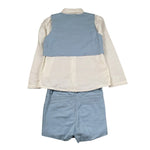 Cua-Cuak Completo 3 Pezzi Camicia-Gilet-Bermuda Azzurro per Bambino 4815 AZZURRO CUA-CUAK 