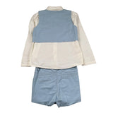 Cua-Cuak Completo 3 Pezzi Camicia-Gilet-Bermuda Azzurro per Bambino 4815 AZZURRO CUA-CUAK 
