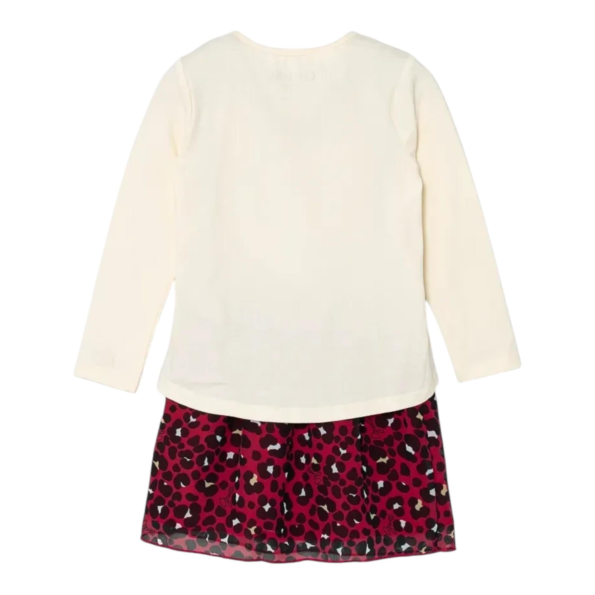 GUESS completo 2 pezzi shirt-gonna bicolore Panna per Bambina K4BG01J1300 PANNA GUESS 