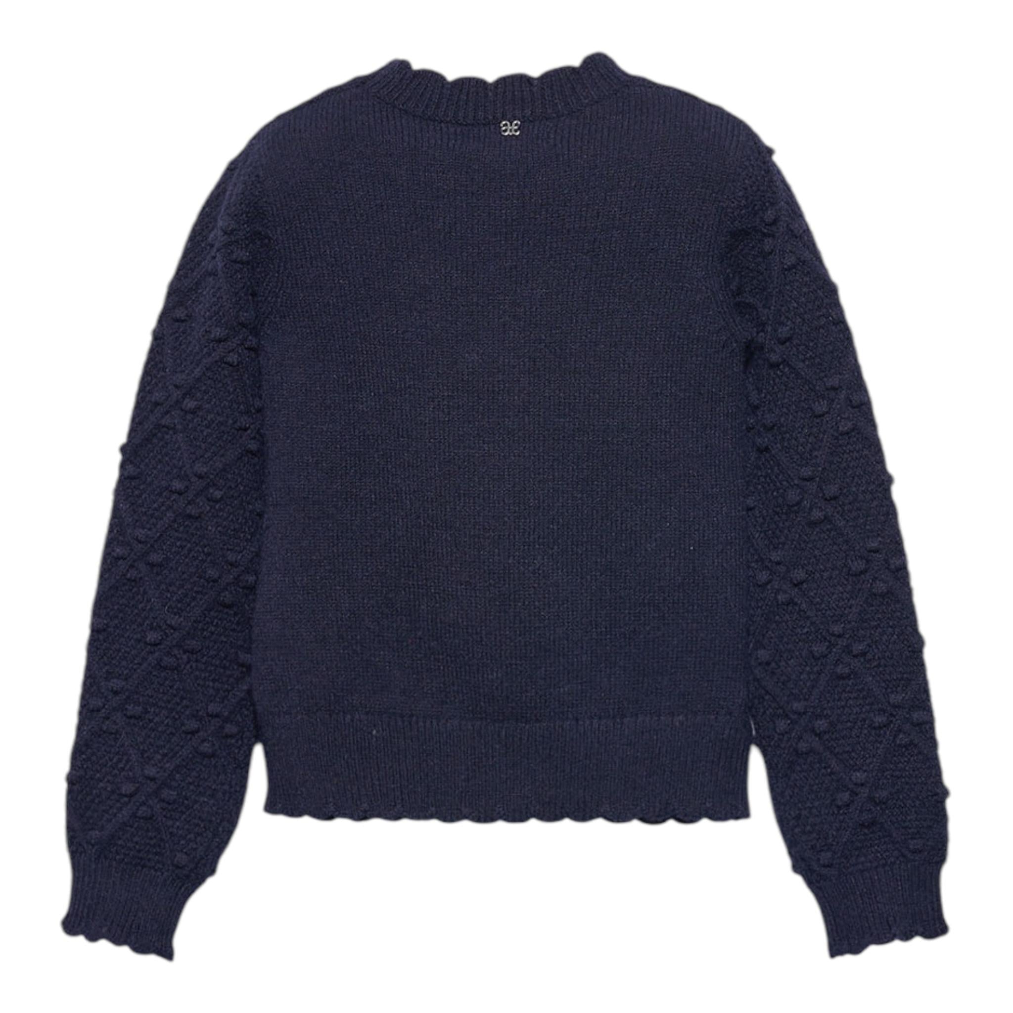 ABEL & LULA maglia girocollo tinta unita con ricami Blu per Bambina 5826 BLU ABEL & LULA 