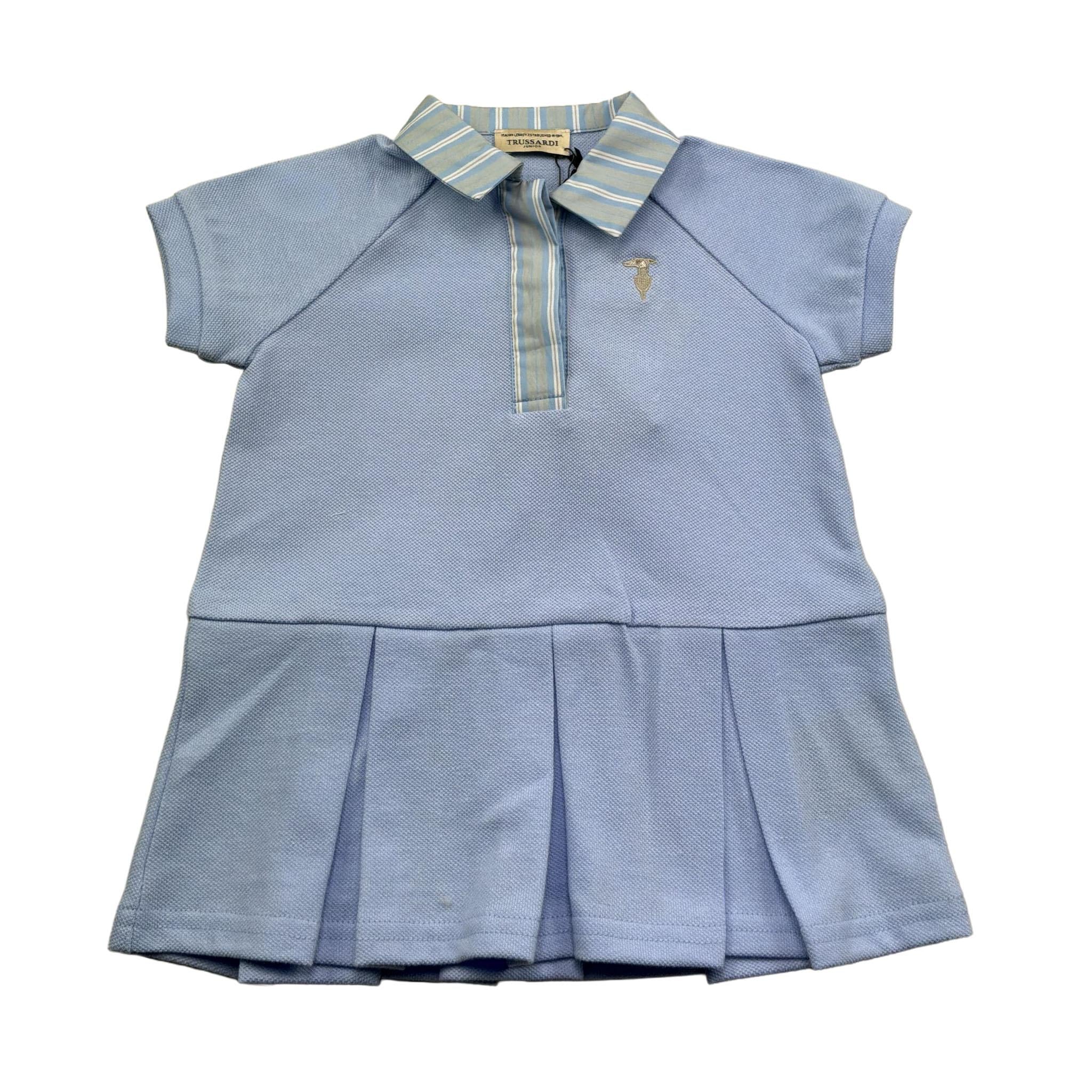 Trussardi Abito Mezza Manica Tinta Unita con Colletto per Neonata TIP26123VE AZZURRO TRUSSARDI 