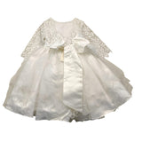 Le Bellissime Di Allegra Abito Cerimonia Tinta Unita Con Ricami E Tulle Bianco Per Bambina