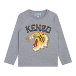 KENZO shirt girocollo tinta unita con stampa Grigio per Neonato K60766N GRIGIO KENZO 