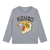 KENZO shirt girocollo tinta unita con stampa Grigio per Neonato K60766N GRIGIO KENZO 
