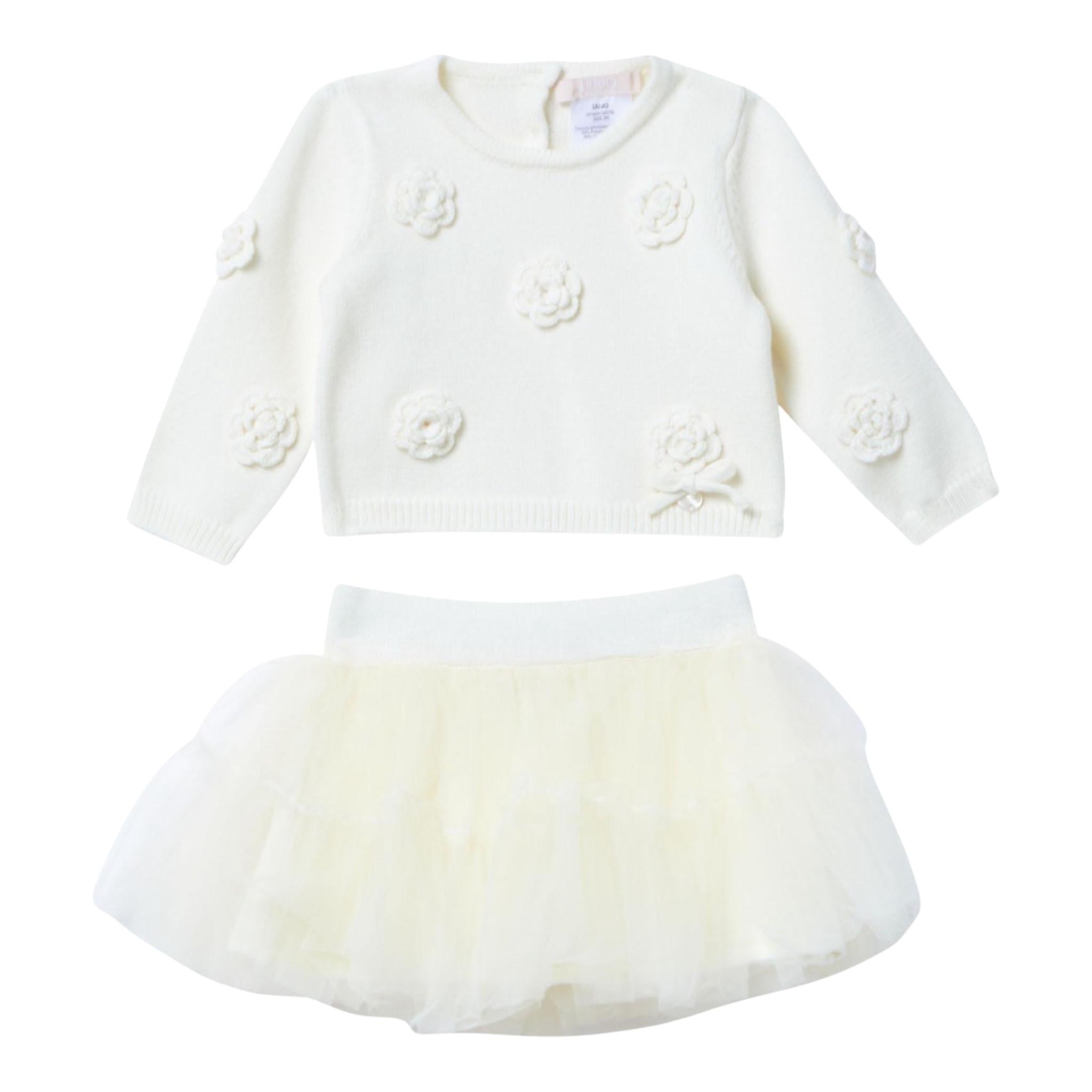 LIU JO completo 2 pezzi maglia-gonna tinta unita Panna per Neonata HF4024MS75L PANNA LIU JO 