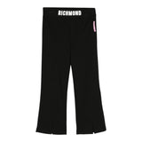 John Richmond Leggins Tinta Unita con Elastico Logato Nero per Neonata