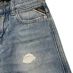 Replay Jeans Tinta Unita con Girovita Regolabile per Bambino SB90922 AZZURRO REPLAY 
