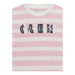 Guess T-Shirt Tinta Unita con Stampa E Fantasia A Righe per Bambina K5RI20K9 ROSA GUESS 