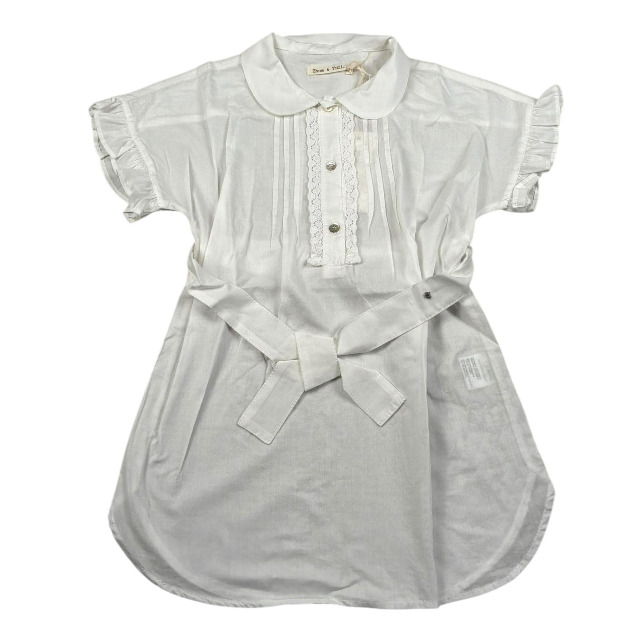 Zhoe & Tobiah Abito Giromanica Tinta Unita per Bambina RTT7FJ BIANCO ZHOE & TOBIAH 