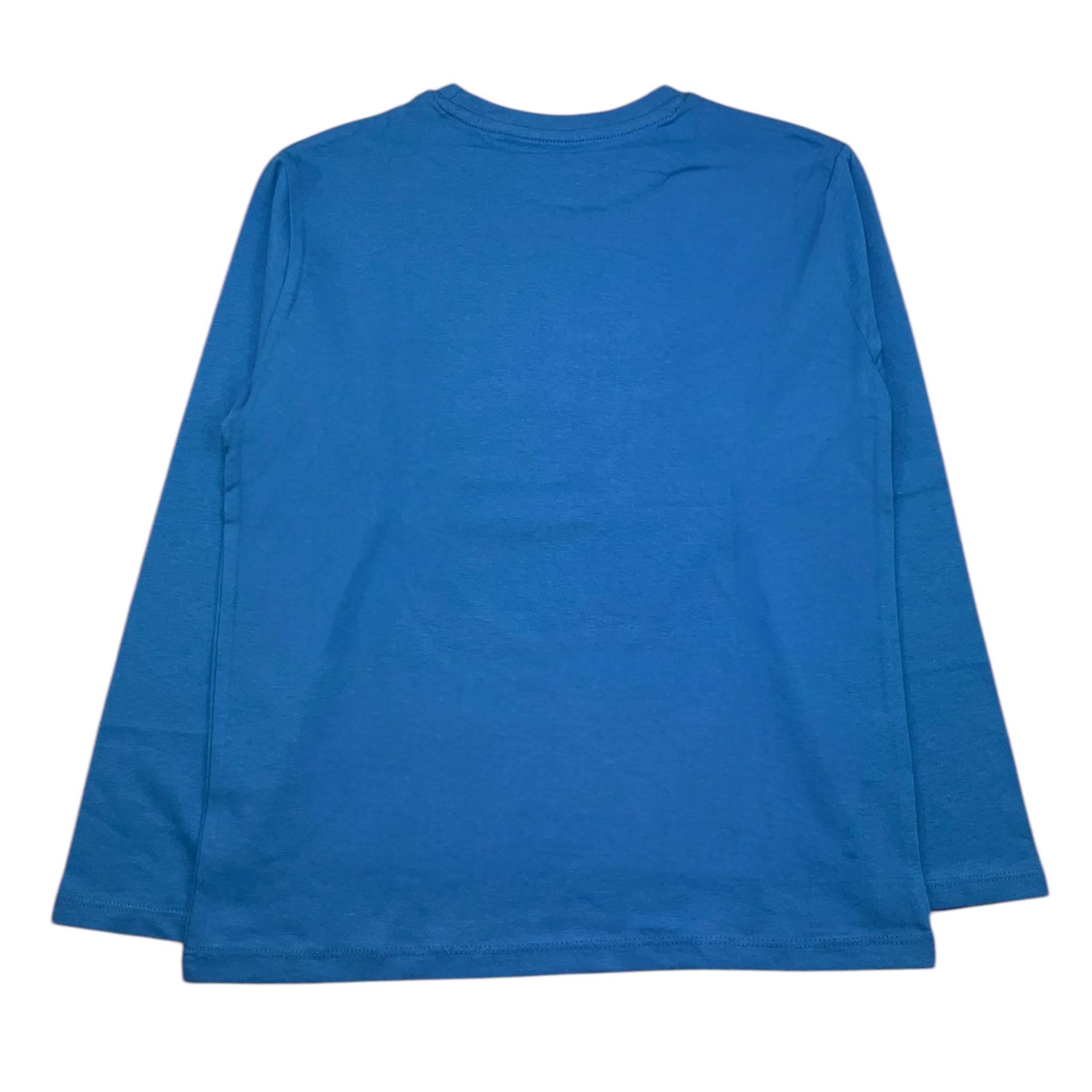 MAYORAL shirt girocollo tinta unita con stampa Blu per Bambino 173X BLU MAYORAL 