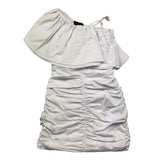 Marc Ellis Abito Monospalla Tinta Unita con Logo per Bambina JMJDR01239 BIANCO MARC ELLIS 