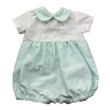 Le Bebe Pagliaccetto Mezza Manica Bicolore per Neonato LBB5421 BIANCO/VERDE ACQUA LE BEBE 