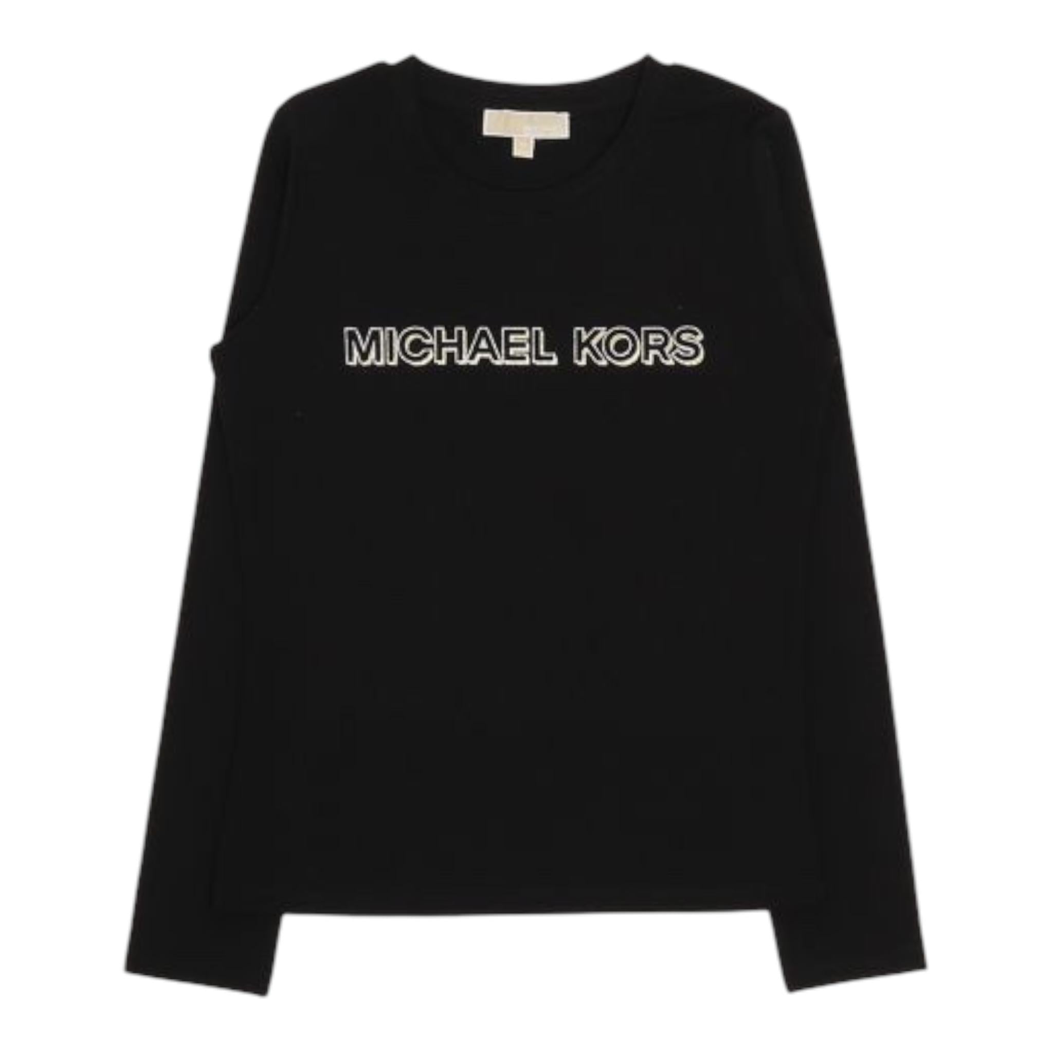 MICHAEL KORS shirt girocollo tinta unita con stampa Nero per Neonata R30138 NERO MICHAEL KORS 