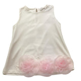 U+È Abito Tinta Unita Giromanica con Applicazioni per Neonata UE1825N BIANCO U+è 