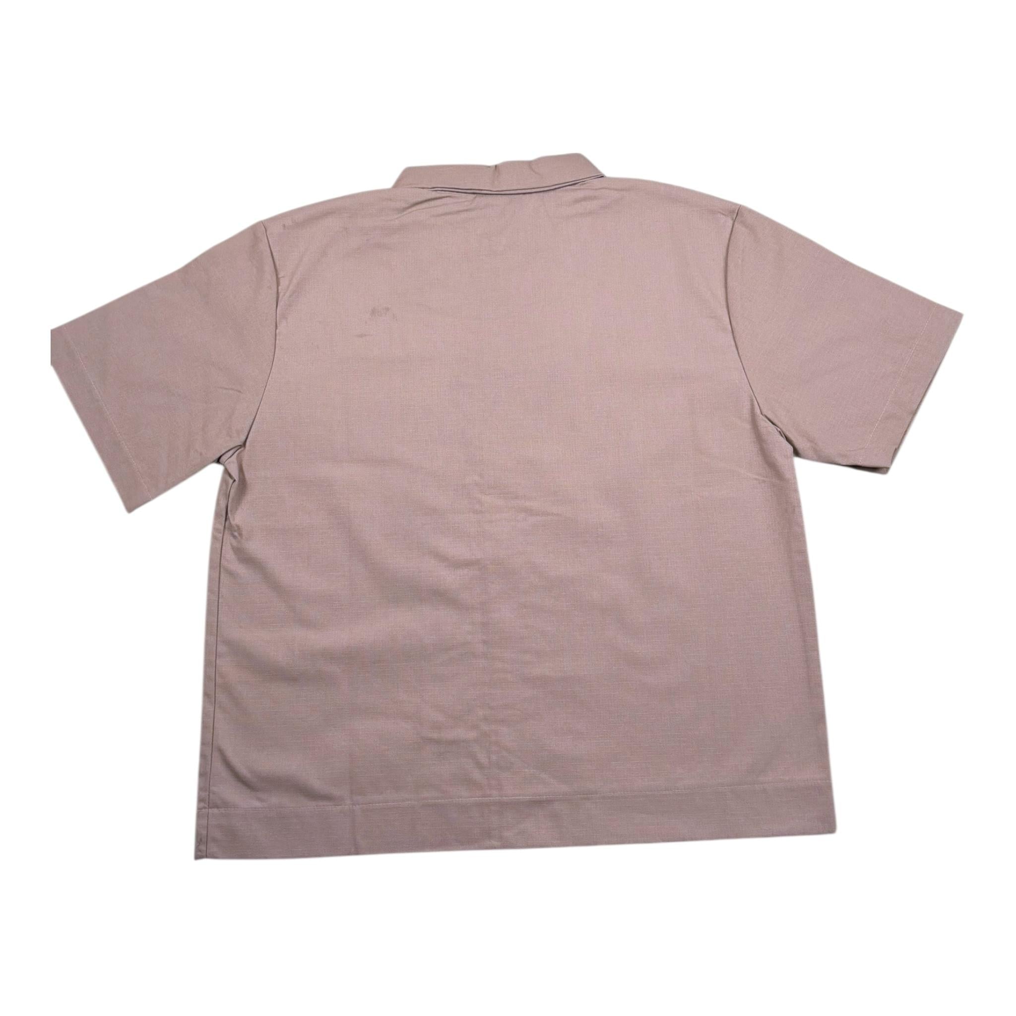 Disclaimer Camicia Mezza Manica Tinta Unita con Zip per Bambino 25EDK58456 BEIGE DISCLAIMER 