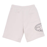 Diesel Bermuda In Felpa Tinta Unita Con Stampa Logo Beige Per Bambino