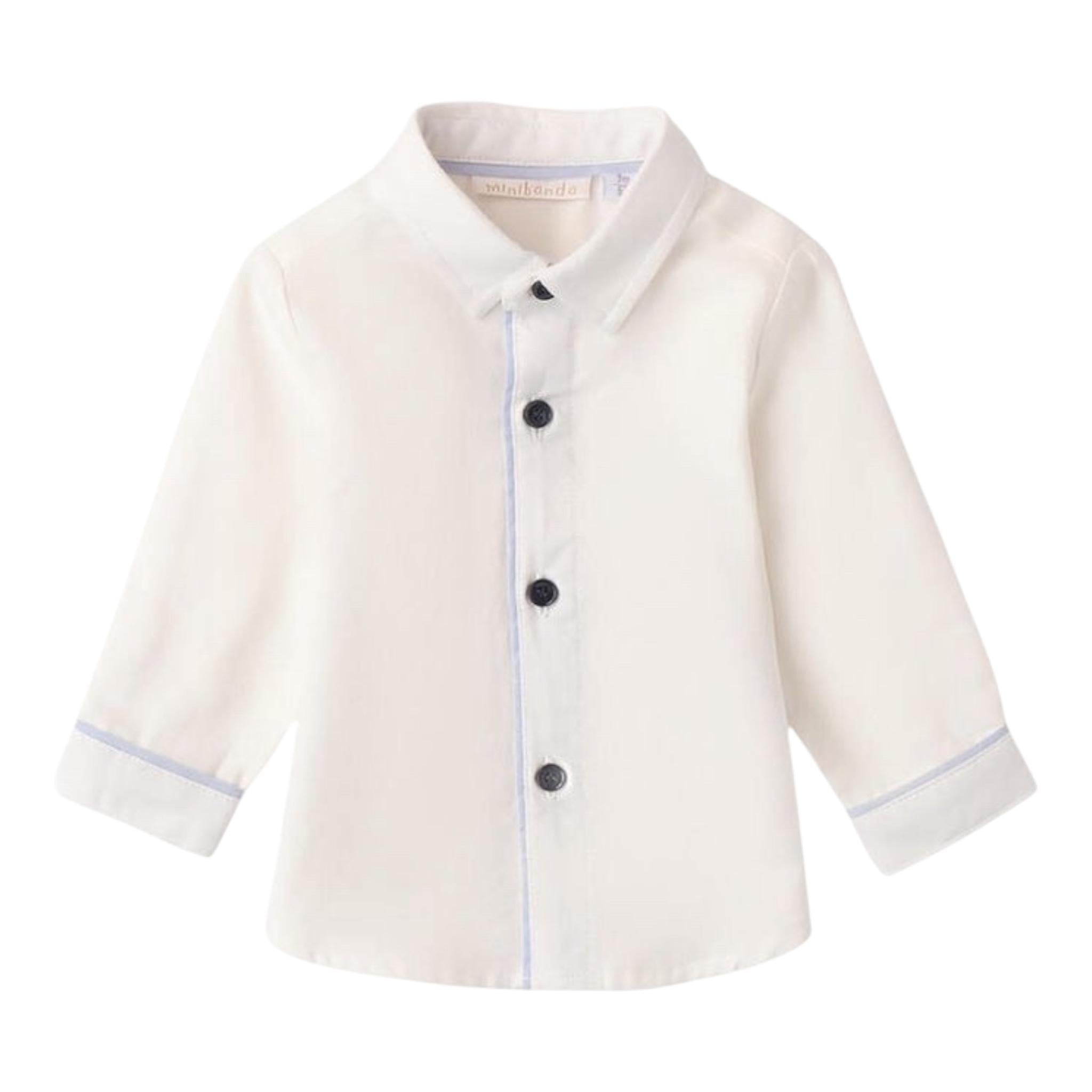 MINI BANDA camicia tinta unita con bottoni in contrasto Bianco per Neonato 3A601 BIANCO MINI BANDA 
