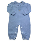 Le Bebe Tutina Manica Lunga Tinta Unita con Colletto per Neonato LBB5306 AZZURRO LE BEBE 