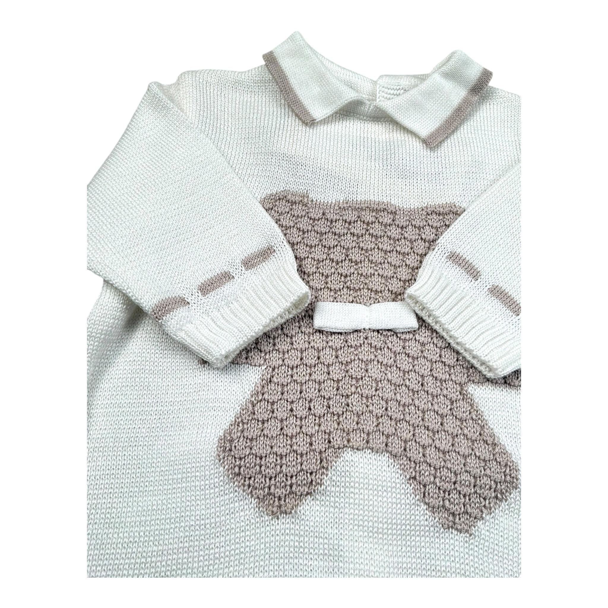 Marlu' Tutina Manica Lunga Tinta Unita per Neonato EP5810 PANNA MARLU' 