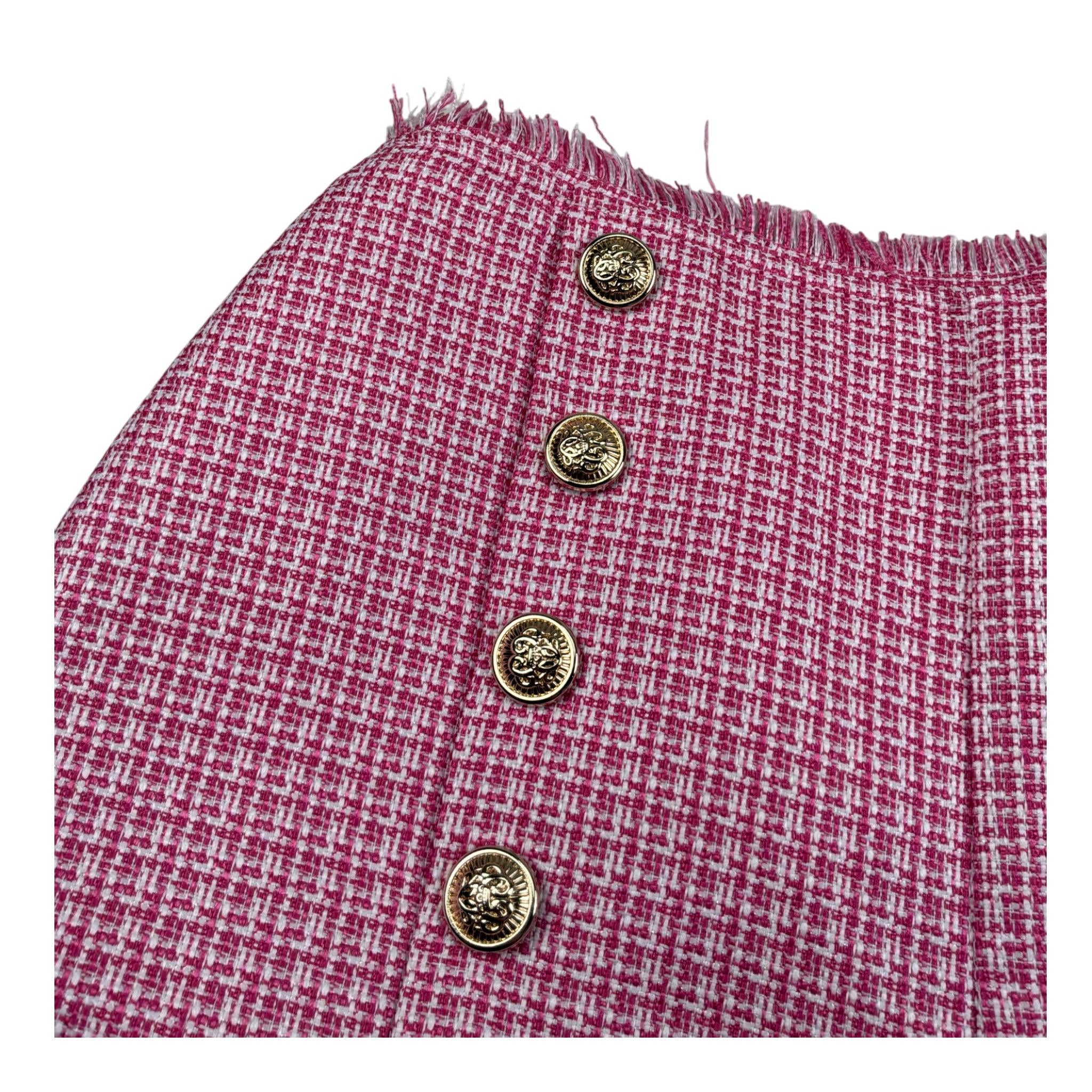 Janice Short tinta unita con Bottoni In Contrasto Rosa per Bambina JN671R ROSA JANICE 