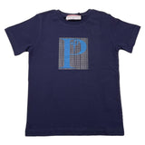 Cesare Paciotti T-Shirt Tinta Unita con Logo Blu per Bambino