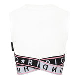 John Richmond Top Giromanica tinta unita con Paillettes Bianco per Bambina RGP25123TO BIANCO JOHN RICHMOND 
